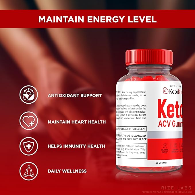 Keto Bites ACV Gummies for Advanced Weight Loss, All Natural Apple Cider Vinegar Supplement (120 Gummies)
