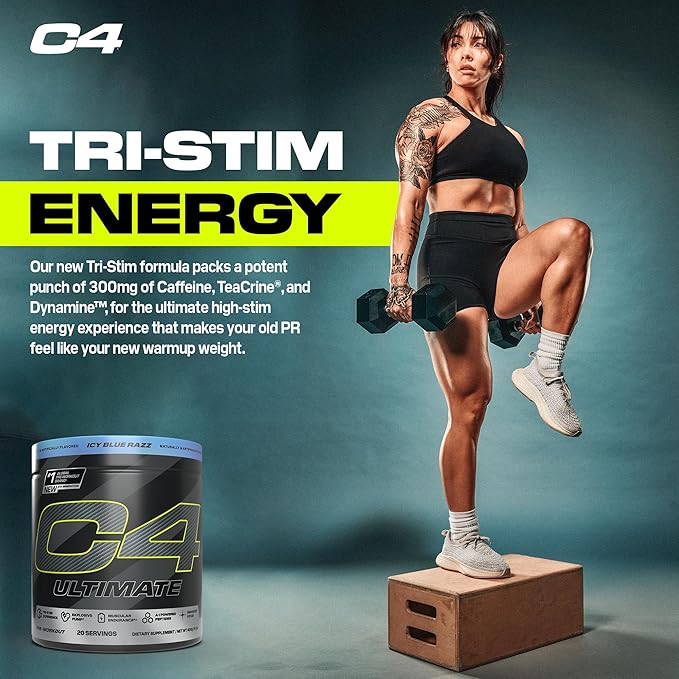 Cellucor C4 Ultimate Pre Workout Powder - Sugar Free Preworkout Energy Supplement for Men & Women - 300mg Caffeine + TeaCrine + Dynamine + Creatine - Freedom Bombsicle, 20 Servings