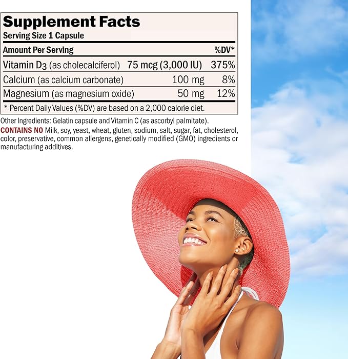 Andrew Lessman Vitamin D3 3000 IU 180 Capsules – High Potency, Essential for Calcium Absorption, Supports Bone Health, Healthy Muscle Function, Immune System and More. Small Easy to Swallow Capsules