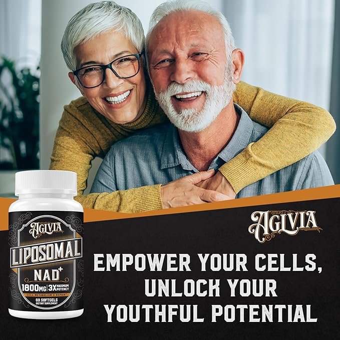 1800 MG Liposomal NAD Supplement, NAD+ Supplement Similar to Nicotinamide Riboside, 98% Pure NAD Plus Supplement for Energy Booster & Cellular Repair for Men & Women, Non-GMO, 60 Softgels