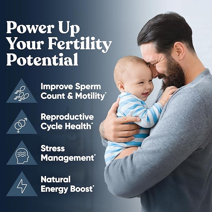 Conception For Him – Fertility Supplements for Men, Male Fertility Support & Prenatal – Optimal Sperm Count, Motility Strength – Ashwagandha, Folate Folic Acid, Magnesium, Zinc – 120 Veg Soft Capsules
