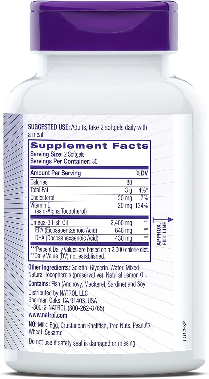 Natrol, Omega-3 Extreme Softgels, Heart Health Dietary Supplement, 60 Count