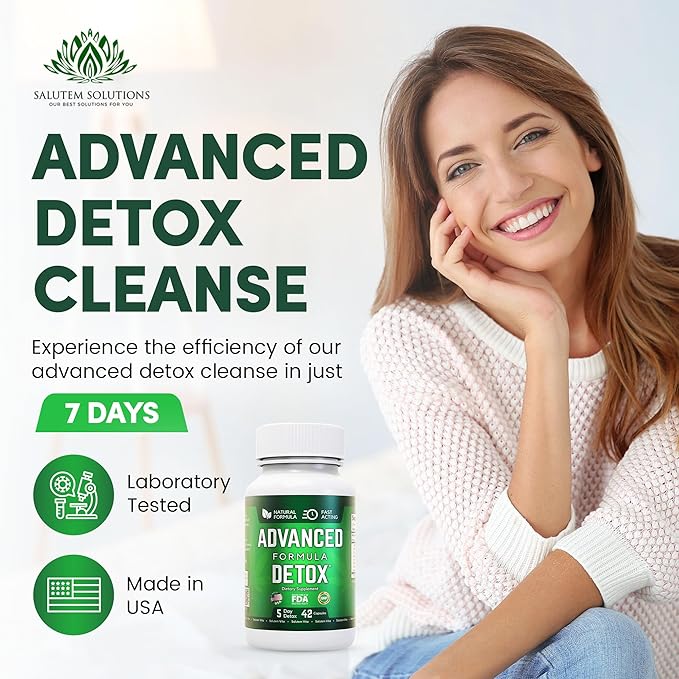 Advanced Detox Cleanse, Natural Detox & Cleanse with Milk Thistle, Licorice Powder, and More, Body Cleanse Detox for Women and Men, 42 Capsules