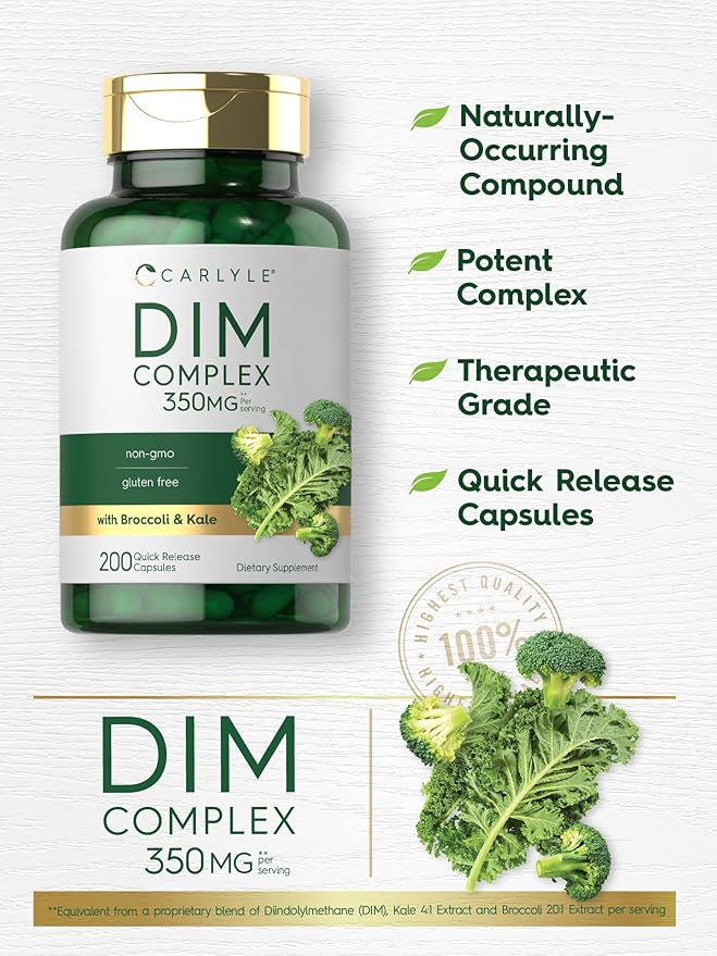 Carlyle DIM Supplement | 350mg | 200 Count | Vegetarian, Non-GMO & Gluten Free Complex