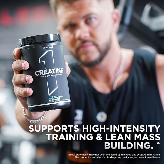 Rule 1 Creatine Powder – Pure Micronized Creatine Monohydrate for High-Intensity Exercise and Lean Body Mass Support, Flavored and Unflavored (60 Servings, Fruit Punch)