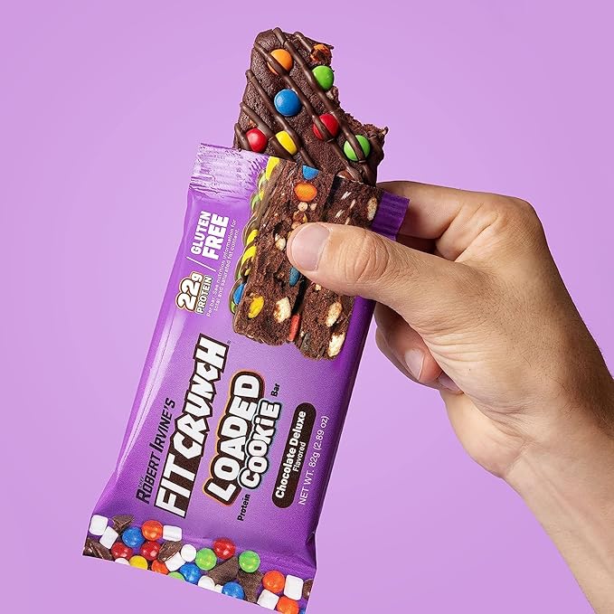 FITCRUNCH Loaded Cookie Protein Bar, High Protein, Gluten Free, Protein Snack (12 Cookie Bars, Variety Pack)