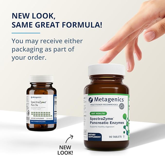 Metagenics SpectraZyme Pancreatic Enzymes - Digestion Supplement* - Pancreatic Enzymes - Digestive Enzymes - Non-GMO & Gluten-Free - 90 Tablets