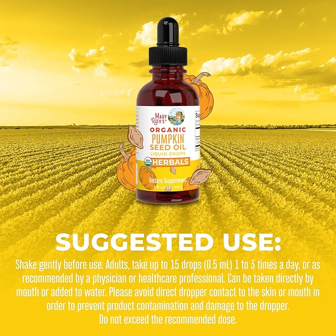MaryRuth Organics Pumpkin Seed Oil Cold Pressed | 2 Month Supply | USDA Organic Pumpkin Seed Liquid Drops for Men and Women | Urinary Health in Men | Sugar Free | Vegan | Non-GMO | 60 Servings