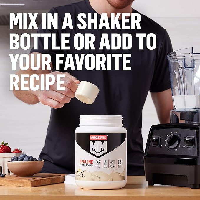 Muscle Milk Genuine Protein Powder, Banana Crème, 32g Protein, 4.94 Pound, 32 Servings