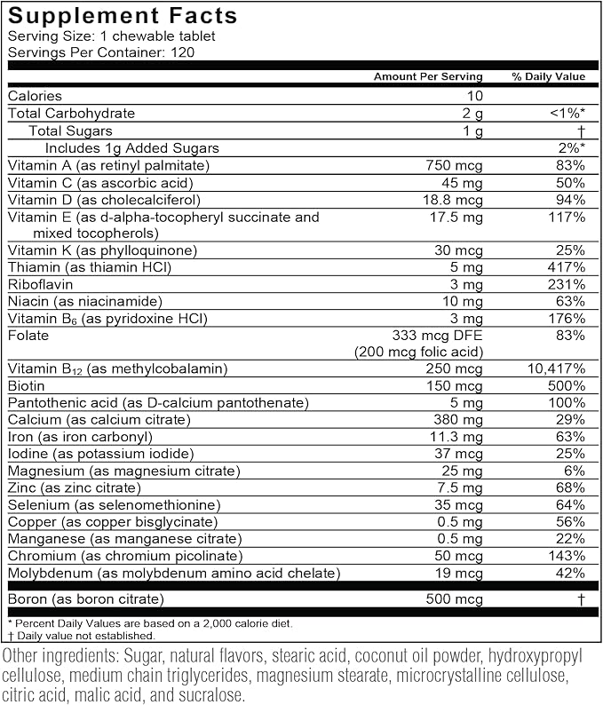 BariatricPal "All-in-ONE Chewable Multivitamin with Calcium Citrate & Iron - Mixed Berry (30-Day Supply)