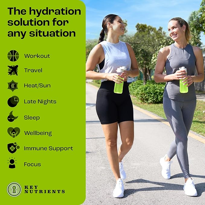KEY NUTRIENTS Multivitamin Electrolytes Powder No Sugar - Refreshing Lemon Lime Electrolyte Powder - Endurance & Energy Supplement - Hydration Powder - No Calories - 90 Servings - Made in USA