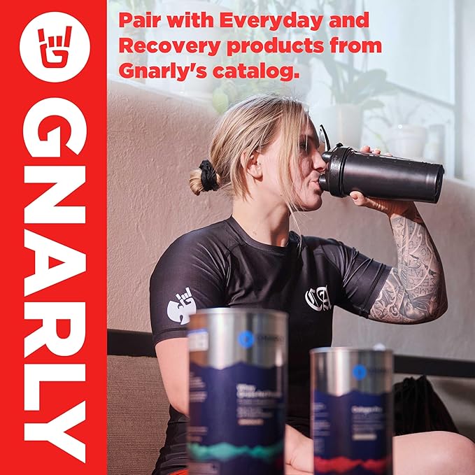 Gnarly Nutrition Natural Pre-Workout Powder - Caffeine Free Pre Workout, NSF Contents Certified, Endurance & Recovery, Sports Nutrition Wellness, -Strawberry Lemonade, 14.82oz
