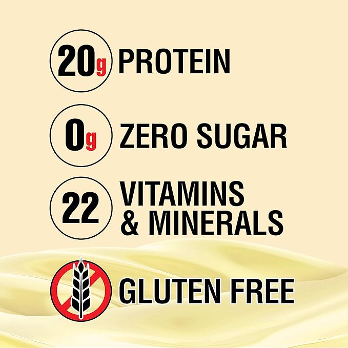 LABRADA Nutrition - Lean Body RTD Whey Protein Shake, Convenient On-The-Go Meal Replacement Shake for Men & Women, 20 Grams of Protein – Zero Sugar, Lactose & Gluten Free, Vanilla (Pack of 16)