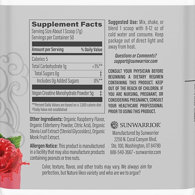 Creatine Monohydrate Powder Micronized PreWorkout Recovery Supplement | Support Muscle Building Strength Training Cognition | Vegan & Keto Friendly Easily Mixes (50 Servings) Raspberry Active Creatine
