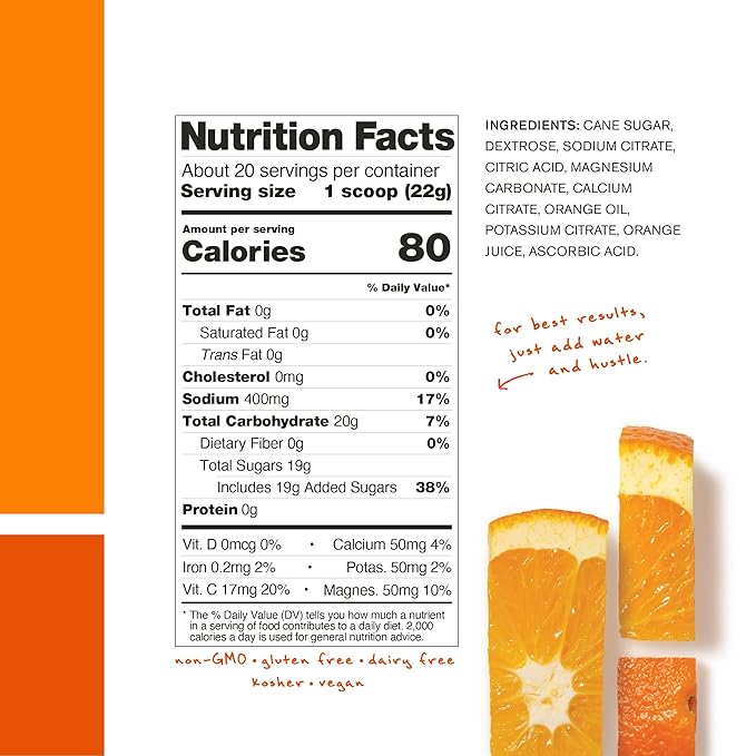 Skratch Labs Hydration Powder | Sport Drink Mix | Electrolytes Powder for Exercise, Endurance, and Performance | Orange | 20 Servings | Non-GMO, Vegan, Kosher