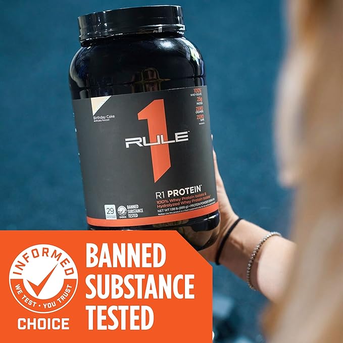 Rule One Proteins R1 Protein - 25g Fast-Acting, Super-Pure 100% Isolate and Hydrolysate Protein Powder with 6g BCAAs (5 Pounds*, Lightly Salted Caramel)