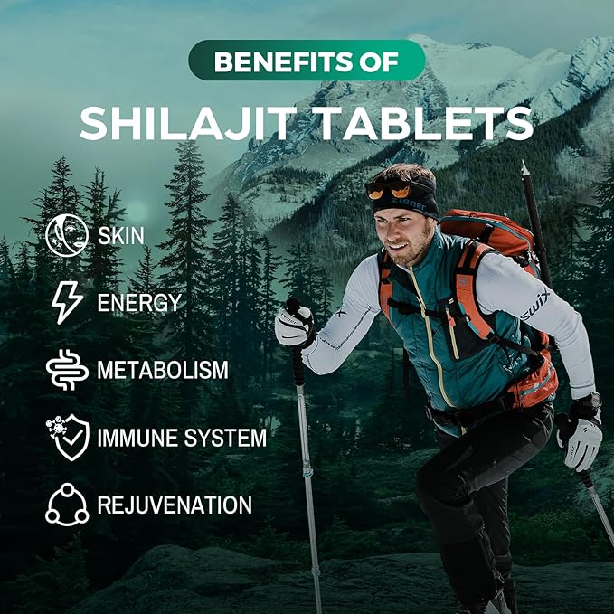 30,000 MG Shilajit Tablets, Shilajit Himalayan Organic, with Fulvic Acid & 85+ Trace Minerals, More Effective Than Shilajit Resin & Capsules, Shilajit for Men & Women, with Lab Test. 120 Count.