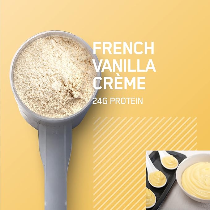 Optimum Nutrition Gold Standard 100% Whey Protein Powder, French Vanilla Crème, 5 Pound (Packaging May Vary)