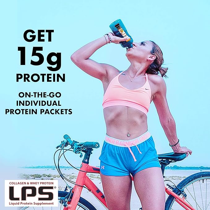 Nutritional Designs LPS Liquid Collagen & Whey Protein Supplement - Sugar-Free Non-GMO Drink - Promotes Healthy Skin & Hair for Men & Women (Cherry)