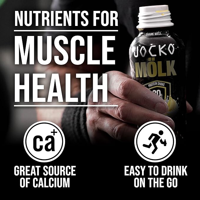 Jocko Mölk 30g Grass Fed Protein Shakes – No Added Sugar Protein Drinks KETO Friendly - Ready to Drink 12 FL Oz (Pack of 12) Banana Cream