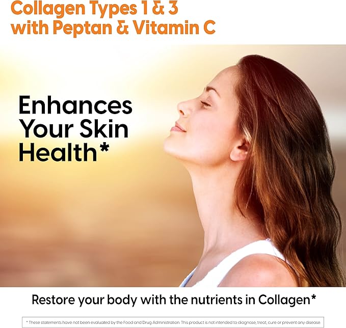 Doctor's Best Collagen Types 1 & 3 with Peptan, Non-GMO, Gluten Free, Soy Free, Supports Hair, Skin, Nails, Tendons & Bones, 1000 mg, 180 Tablets