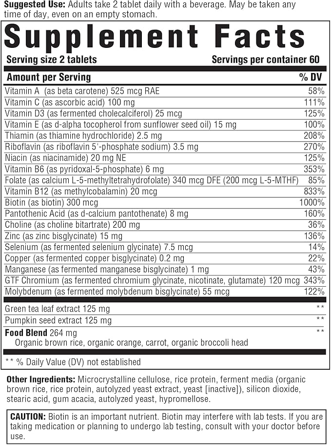 Innate Response Formulas Men’s 55+ Multivitamin - Daily Multivitamin for Men 55 and Over - with B Vitamins - Vegetarian, Non-GMO, Kosher, and Gluten-Free - 120 Tablets (60 Servings)