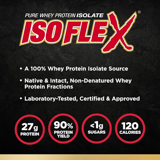 ALLMAX ISOFLEX Whey Protein Isolate, Cookies & Cream - 2 lb - 27 Grams of Protein Per Scoop - Zero Fat & Sugar - 99% Lactose Free - Gluten Free & Soy Free - Approx. 30 Servings
