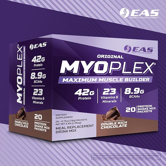 Experimental & Applied Sciences Original Myoplex Maximum Muscle Builder | Meal Replacement Protein Drink Mix | Quality Protein Blend | 42g Protein | 20 Individual Packets (Cinnamon Cereal Crunch)