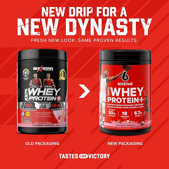 Six Star Elite Series 100% Whey Protein Plus Strawberry Smoothie 1.8lbs US