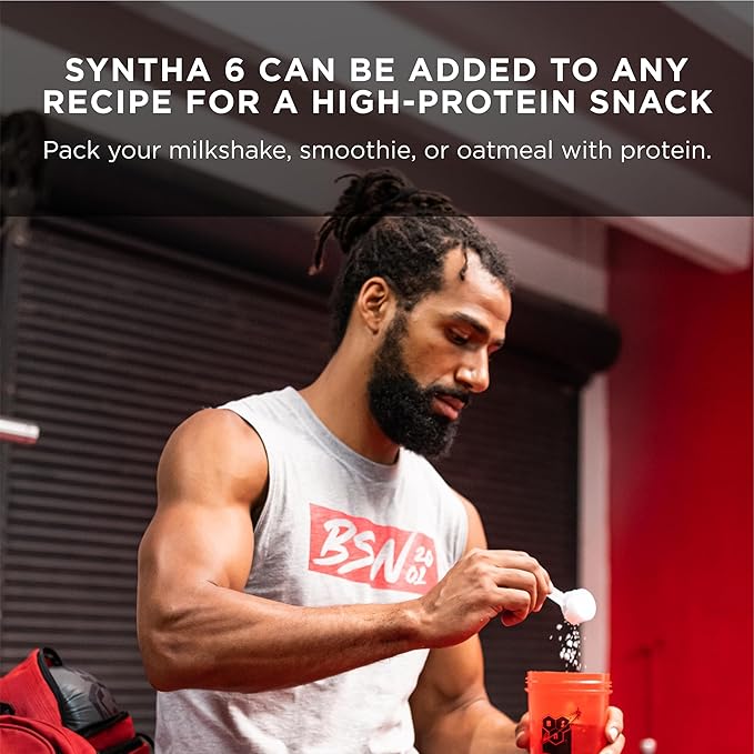 BSN Syntha-6 Whey Protein Powder, Cold Stone Creamery- Birthday Cake Remix Flavor, Micellar Casein, Milk Protein Isolate Powder, 25 Servings