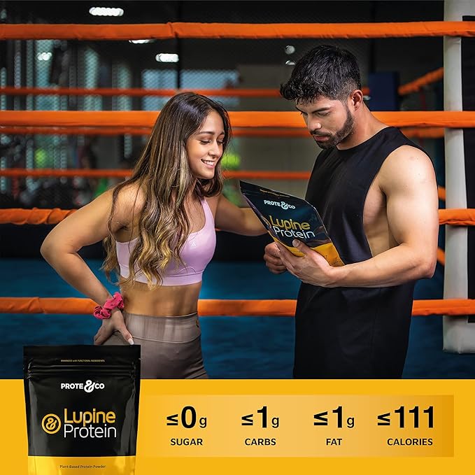 Prote&co Lupine Protein - Lupin-Based Vegan Protein Powder, 24g Plant Based Protein, Non GMO, Soy Free, Gluten Free, Dairy Free, No Sugar Added, Lactose Free, Chocolate Naturally Flavored, 1.63 Lb.