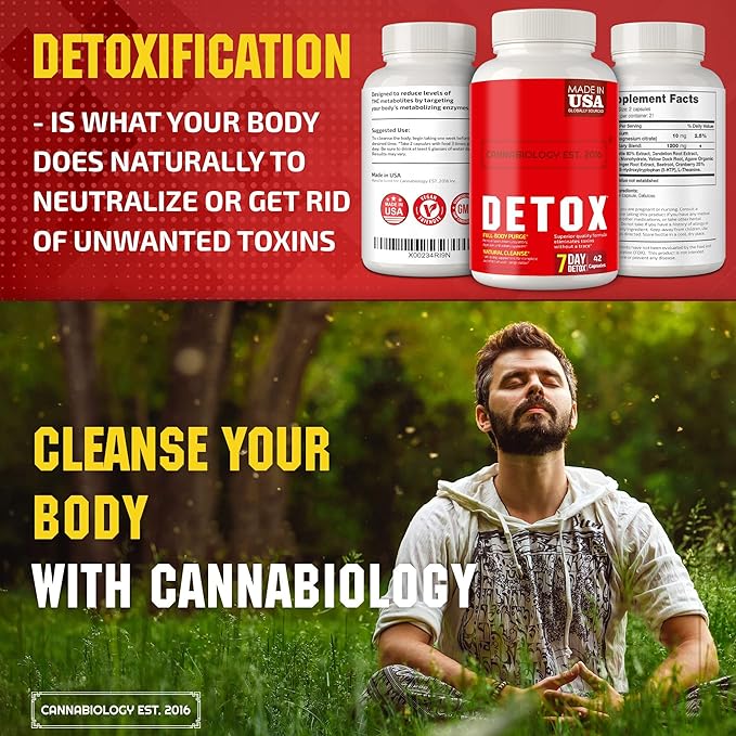 CANNABIOLOGY EST. 2016 Complete Body Cleanse - Natural, Healthy Cleansing Support for Liver, Urinary Tract, Kidney, Digestive System - Made in United States - 42 Vegan Caps