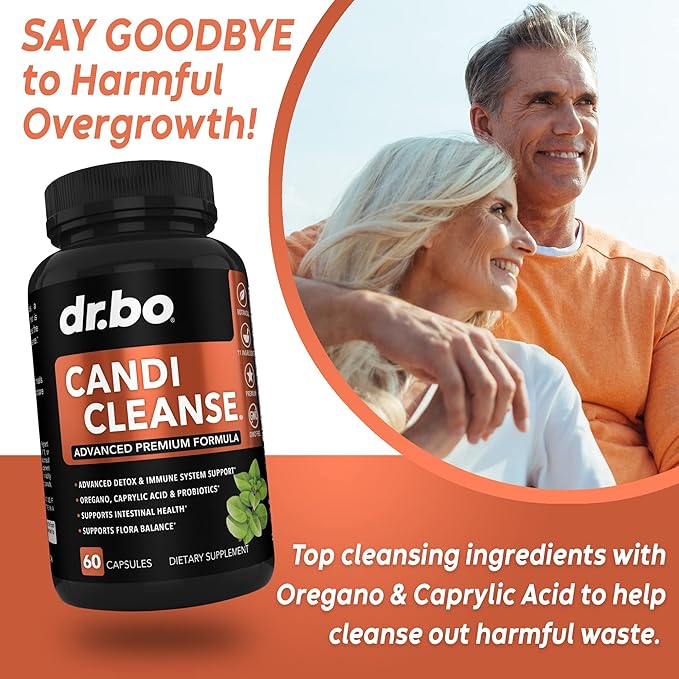 Candi Cleanse Support Supplement Pills - Anti Overgrowth Supplements for Women & Men - Extra Strength Balance Control Probiotic Complex Cleanser - Natural Oral Herbal Oregano & Caprylic Acid Capsules