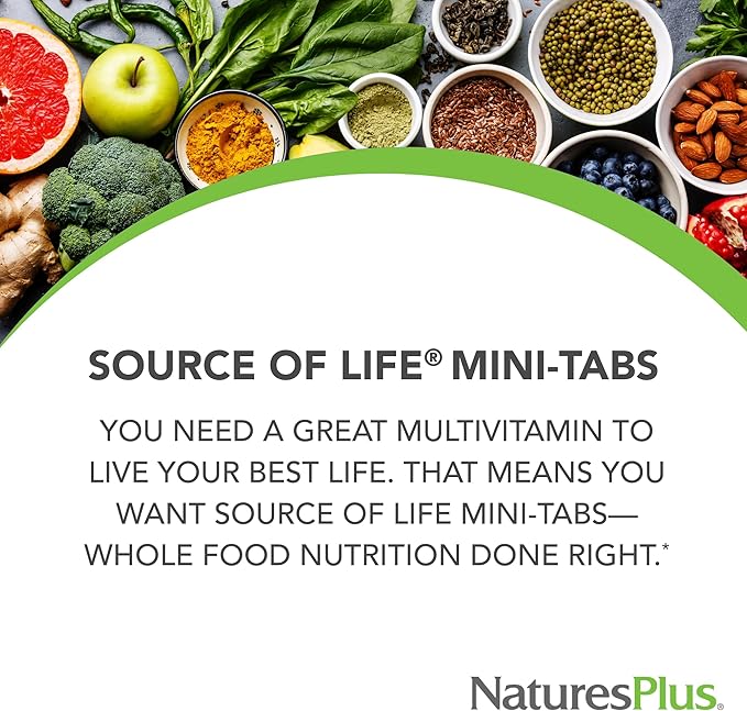 Natures Plus Source of Life - 360 Mini-Tabs, Pack of 2 - Multivitamin & Mineral Supplement - Supports Natural Energy & Overall Well-Being - Gluten Free, Vegetarian - 120 Total Servings