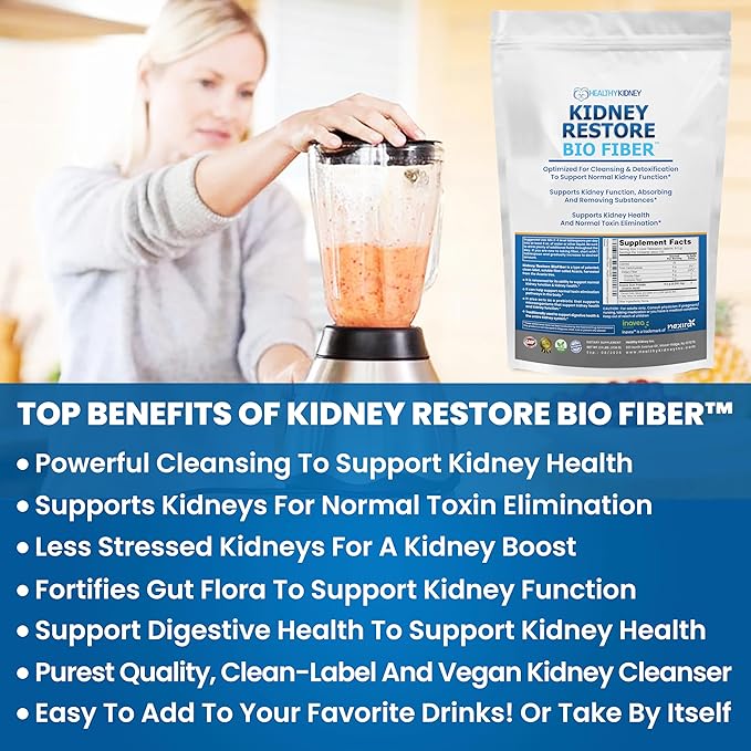 Bio Fiber, Kidney Cleanse Detox & Repair - Restorative Kidney Support & Kidney Supplement to Remove Waste, Kidney Health Supplement - Add to Tea for Kidney Health - 2.5 LBS