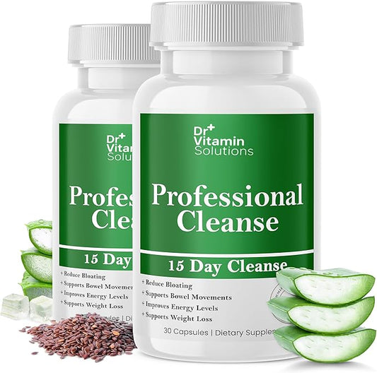 Dr Vitamin 15 Day Cleanse Gut Support - Detox Cleanse for Weight Management - All Natural Colon Cleanser for Bloating and Constipation Relief - Extra Calorie Loss with Healthy Probiotics - 60 Capsules