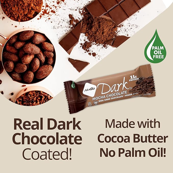NuGo Dark Peanut Butter Cup, 12g Protein Bar, Vegan, Gluten Free, Non-GMO, Kosher Pareve, 24 Count