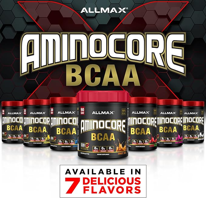 ALLMAX Nutrition AMINOCORE BCAA Powder, 8.18 Grams of Amino Acids, Intra and Post Workout Recovery Drink, Gluten Free, White Grape, 945 g