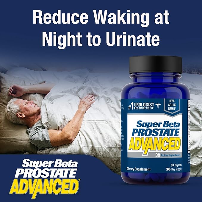 Advanced – Promote Sleep, Support Bladder Emptying. Prostate Support Supplement for Men's Health with Beta Sitosterol, not Saw Palmetto. (240 Caplets, 4-Pack)