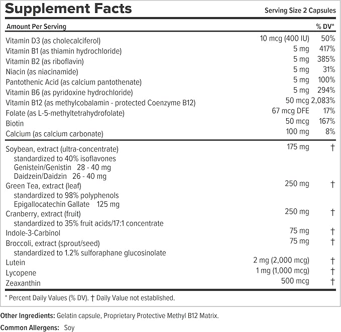 ANDREW LESSMAN Ultimate Women’s Wellness 180 Capsules – Naturally Relieves Menopause Symptoms, PMS & Perimenopause, with Soy Isoflavones, EGCG, Cranberry, Indole-3-Carbinol. Easy to Swallow Capsules