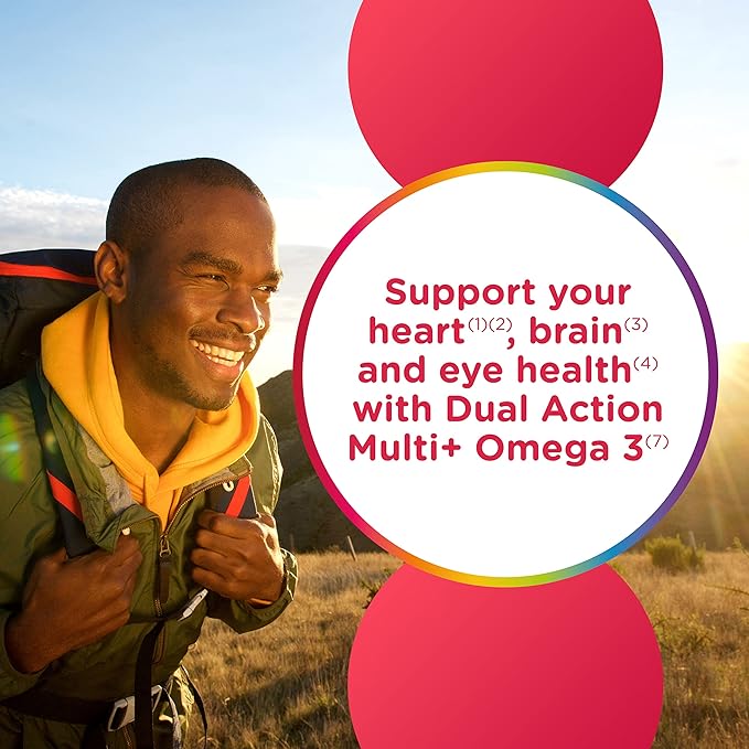 Centrum MultiGummies Multi+ Omega 3 Dual Action, Adult Multivitamin, Multivitamin/Multimineral/Omega 3 Supplement, Strawberry/Lemon/Orange Flavors - 110 Count (Pack of 5)