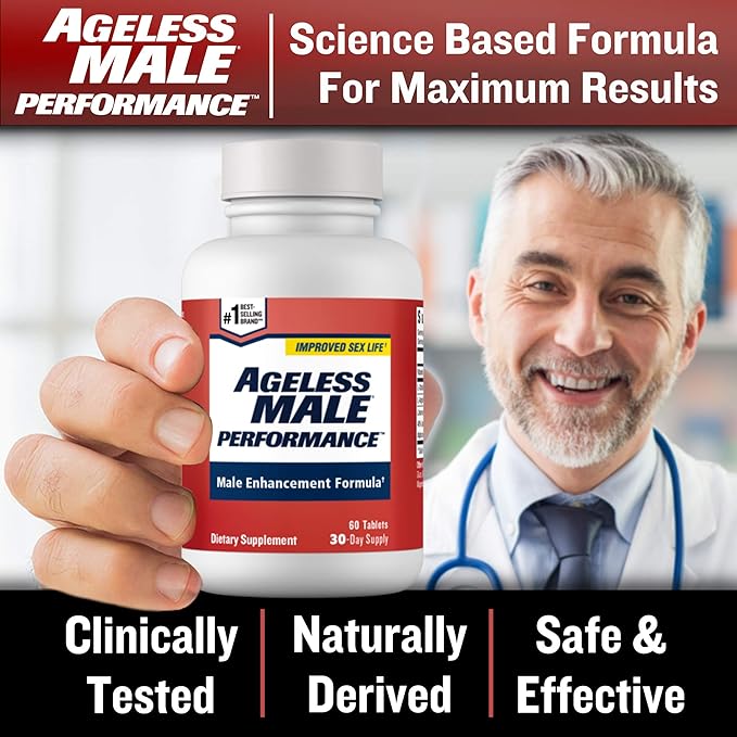 Performance Nitric Oxide Booster for Men - Promote Blood Circulation, Arousal, Energy Production, Drive, Stamina, Health Supplement (60 Tablets, 1 Bottle)