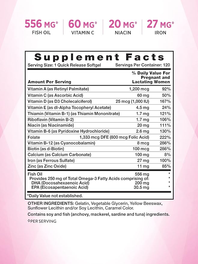 Nature's Truth Prenatal Vitamin for Women | 120 Softgels | Non-GMO & Gluten Free Multivitamin Supplement with DHA and Folic Acid