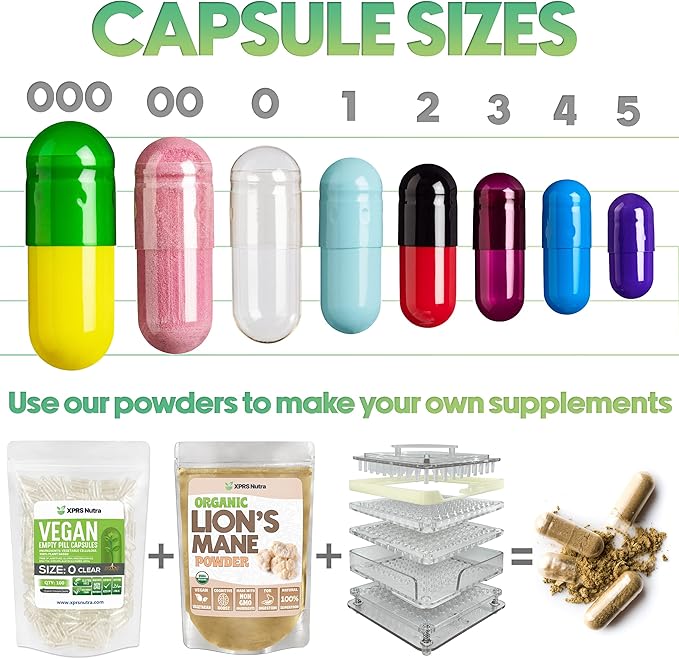 XPRS Nutra Size 2 Empty Capsules - 500 Count Empty Gelatin Capsules - Empty Pill Capsules - DIY Capsule Filling - Pure Bovine Pill Capsules Empty Gel Caps (Purple/White)