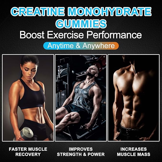 2 Pack Creatine Monohydrate Gummies 5000mg for Men & Women, 120 CT Chewable Creatine Monohydrate for Muscle Support, Energy Boost, 5g of Creatine Monohydrate per Serving - Sugar Free,Vegan