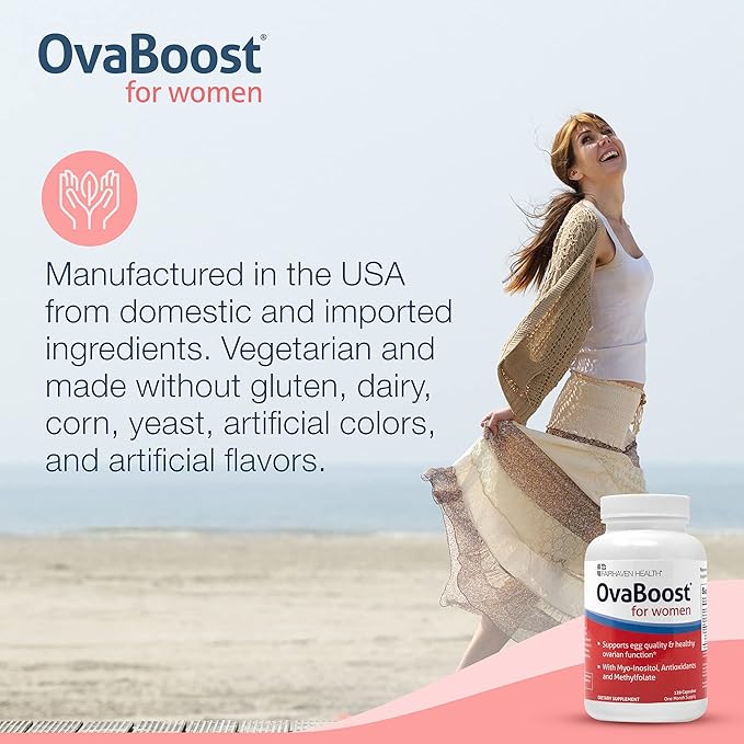 FertilAid for Women & Ovaboost Combo, Female Fertility Supplement & Natural Fertility Vitamin with Myo-Inositol, Vitex & Vitamins to Support Ovulation, Cycle Regularity & Egg Quality, 1 Month Supply