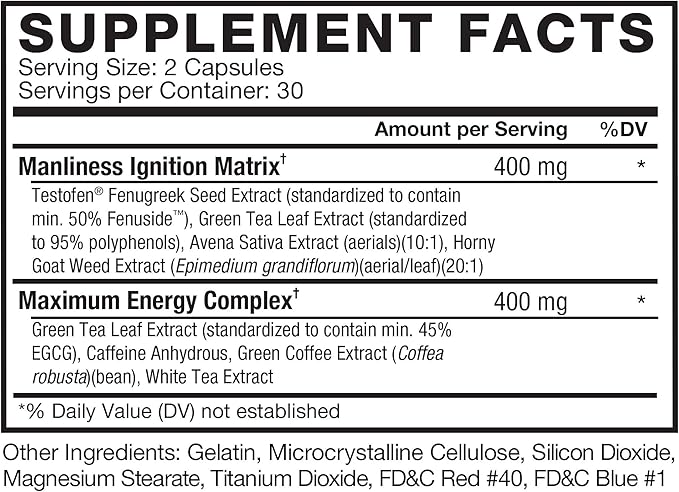 FORCE FACTOR Test X180 Ignite, Testosterone Booster & Fat Burner for Men, Testosterone Supplement to Burn Fat, Build Muscle, Increase Energy, and Boost Vitality and Performance, 60 Count (Pack of 2)