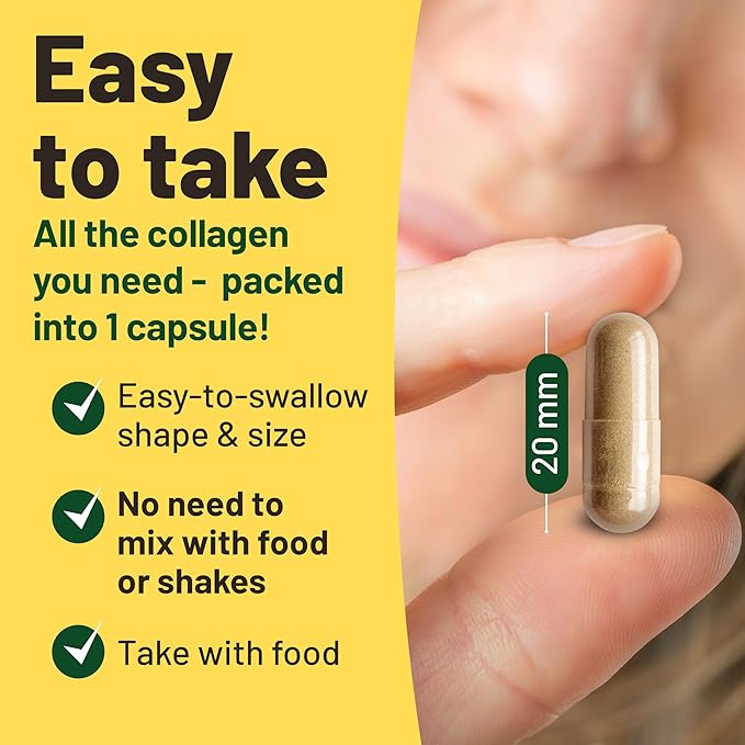 Vegan Collagen Supplements with Biotin for Hair, Skin, Nails & Joints - 2 Months Supply. Cruelty Free Plant Based Collagen Vegan, Vegetarian Collagen Booster Pills for Women and Men