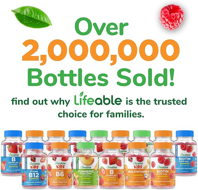 Lifeable Sugar Free Multivitamin Gummies | with Vitamin A, C, D, E, Niacin, B6, Folate, B12, Biotin, Pantothenic Acid, Iodine, Zinc | Great Tasting Adult Multivitamin Gummy | 90 Gummies