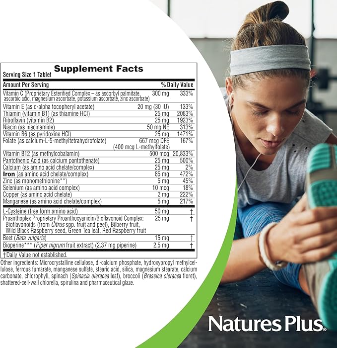 NaturesPlus Hema-Plex Iron - 30 Slow-Release Tablets, Pack of 2 - Total Blood Health - 85 mg Chelated Iron - with Vitamin C & Bioflavonoids - Non GMO, Vegetarian & Gluten Free - 60 Total Servings